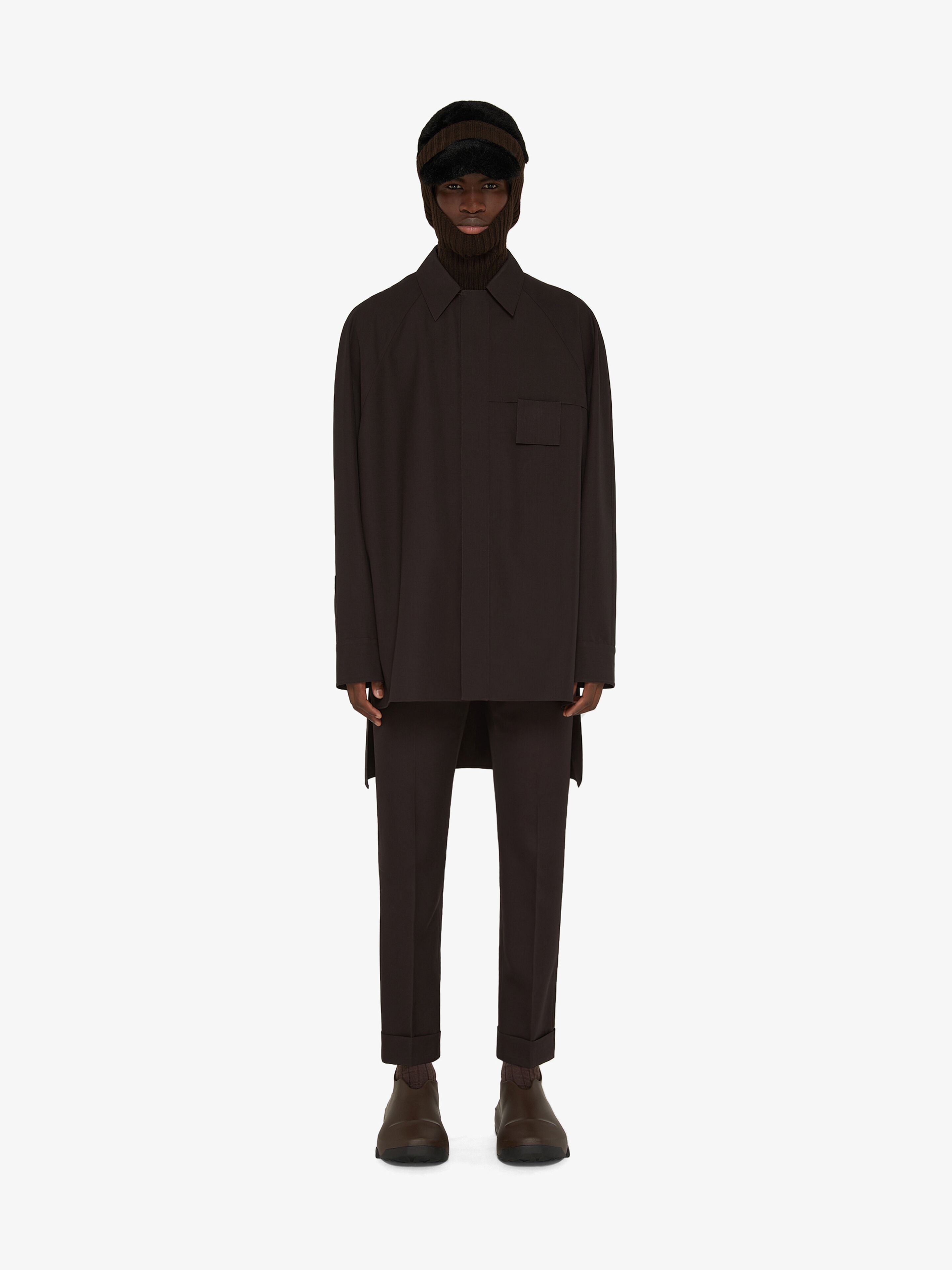 RIBBED-KNIT OPEN HOOD - 3