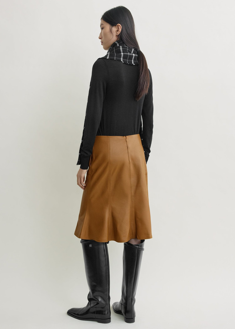 Fluted leather skirt copper 4