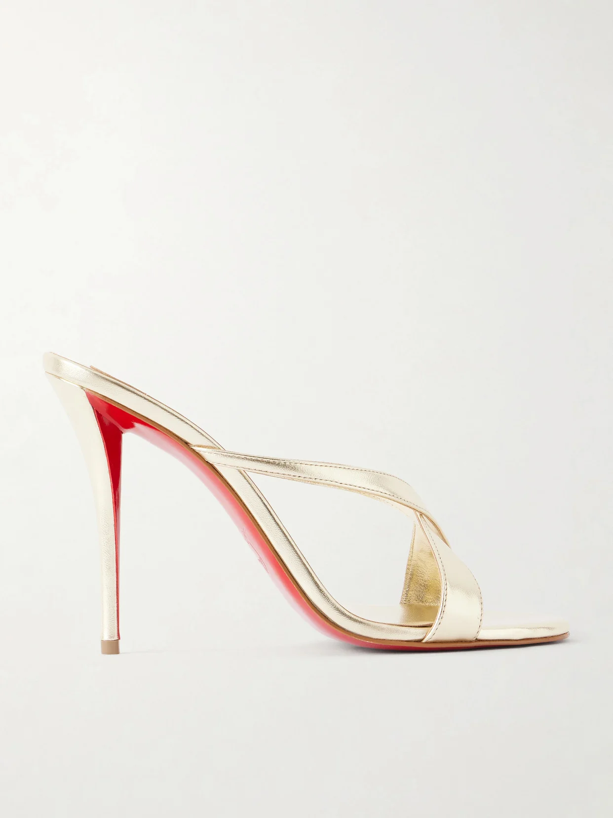Mulazee Cross 100 Metallic Leather Mules - 1