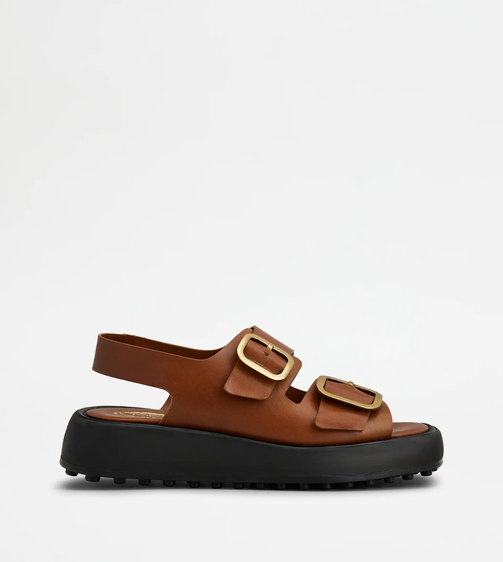 SANDALS IN LEATHER - BROWN - 1