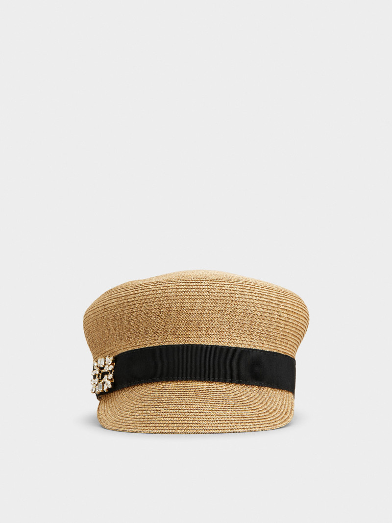 Broche Vivier Sailor Hat in raffia 1
