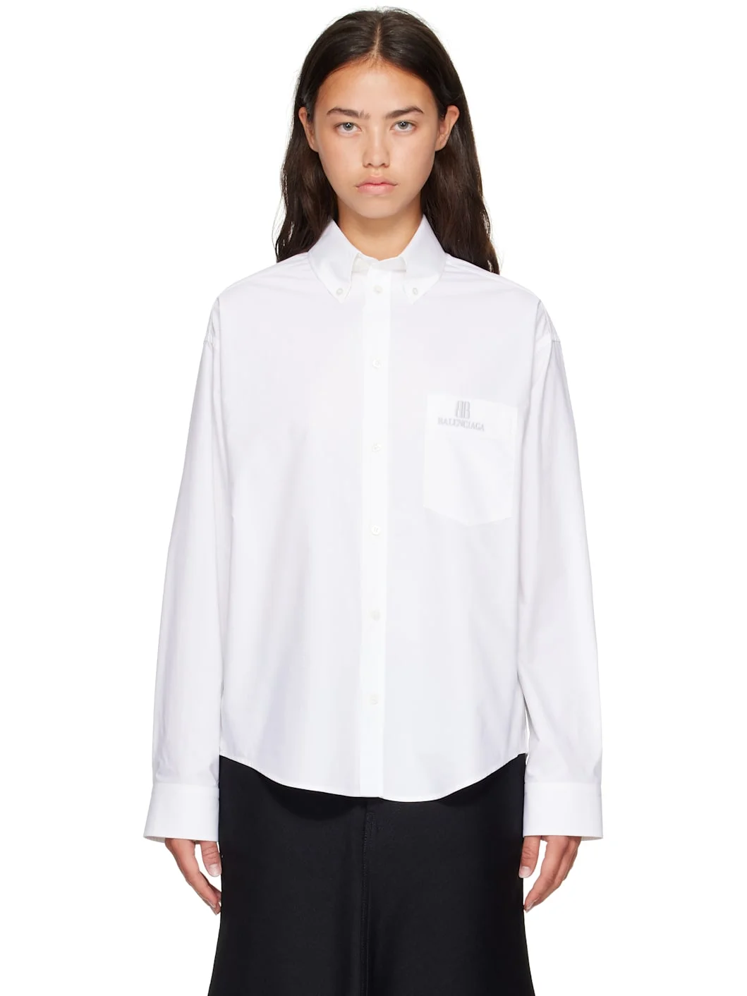White L/S Large Fit Shirt - 1