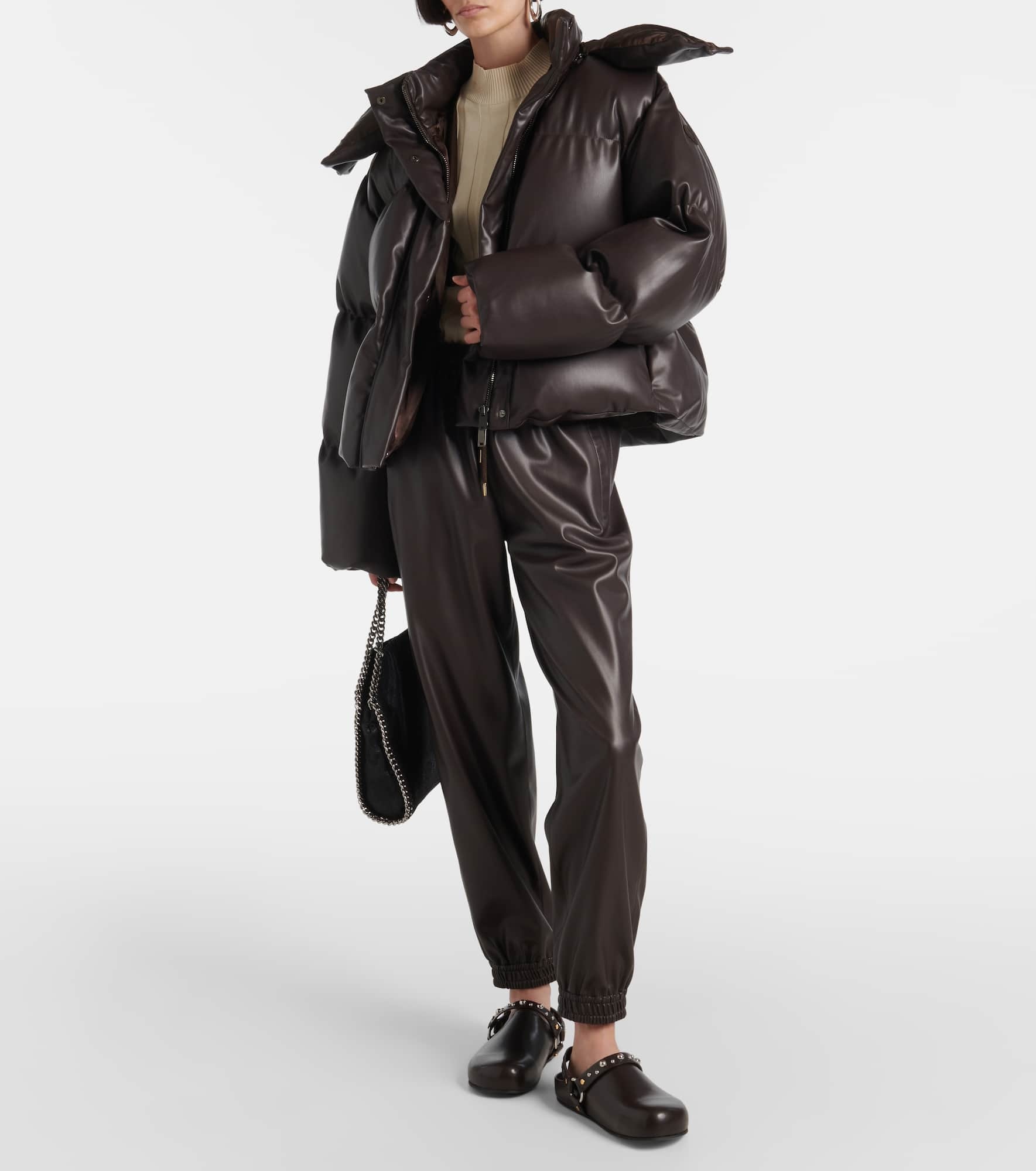 Faux leather sweatpants - 2