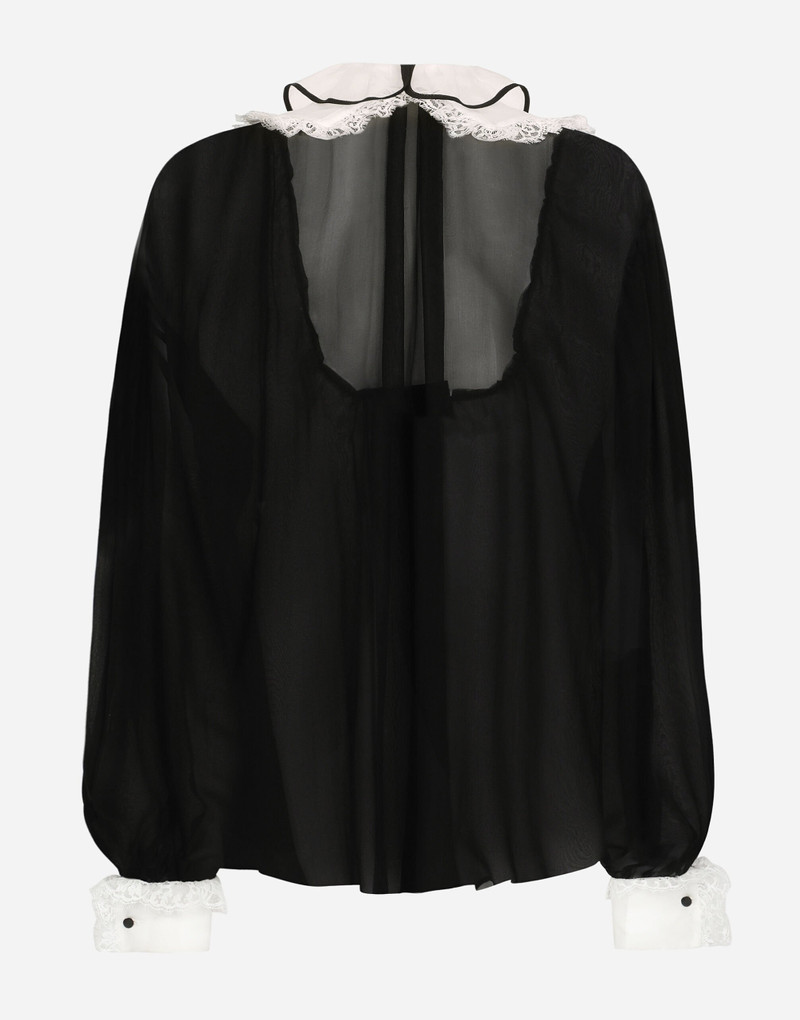 Dolce & Gabbana Chiffon shirt with shirt front and organza cuffs outlook