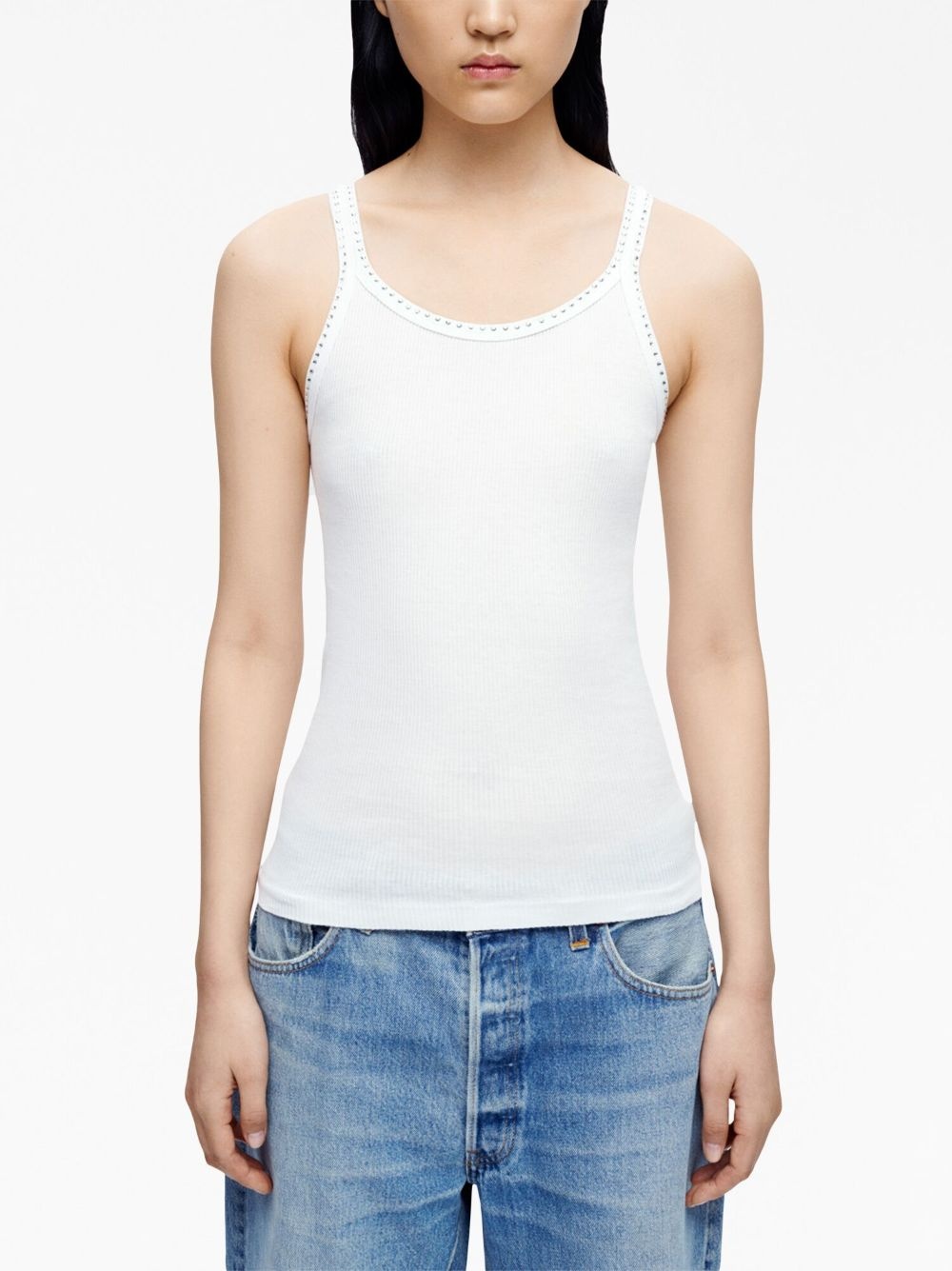 crystal-embellished tank top - 3