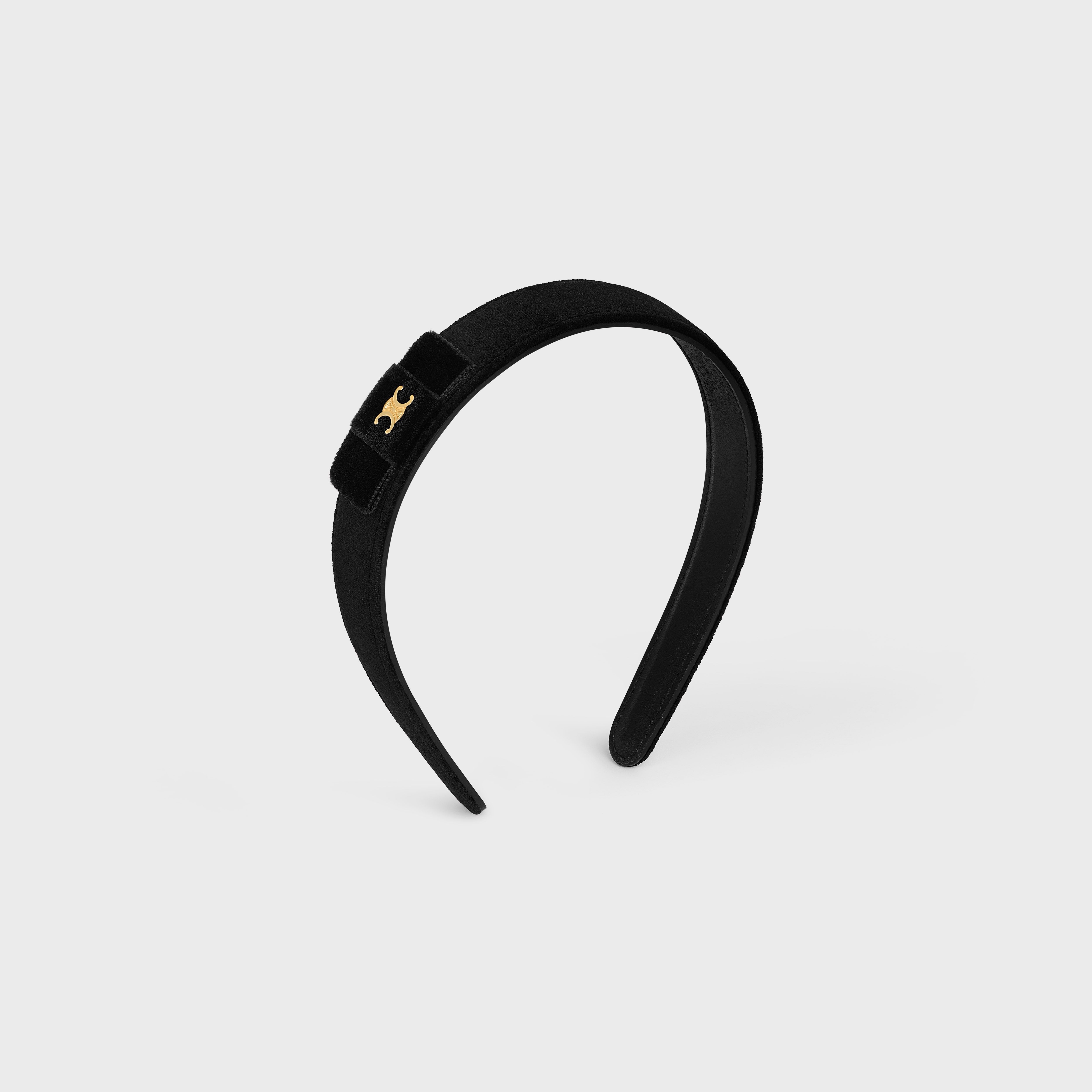 希少◆入手困難【CELINE】ribbon hair clip Le Soir black gold CELINE Le Soir Ribbon Headband in Polyester, Calfskin and