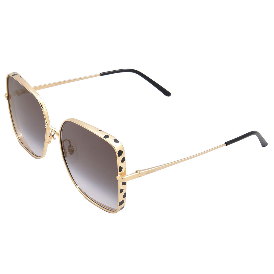 Cartier Grey Gradient Flash Mirror Square Ladies Sunglasses CT0299S 001 59 - 4