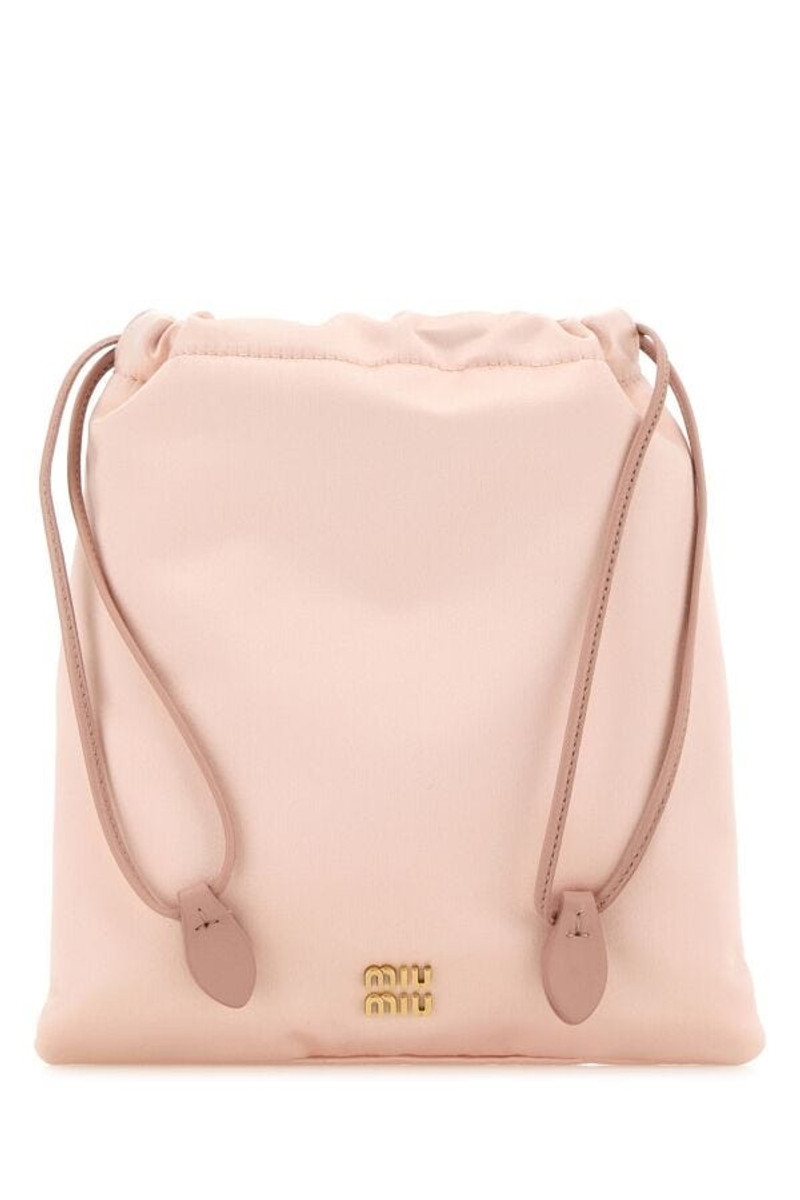 Miu Miu Women Powder Pink Satin Pouch 1