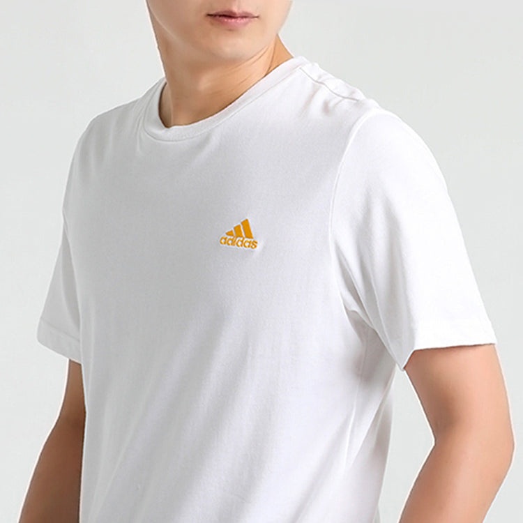 Men's adidas Round Neck Short Sleeve White T-Shirt GL2218 - 5