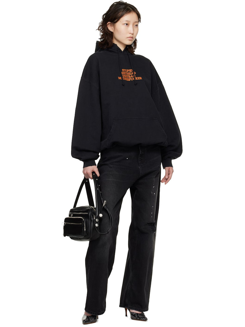 VETEMENTS Black 'MF' Hoodie outlook
