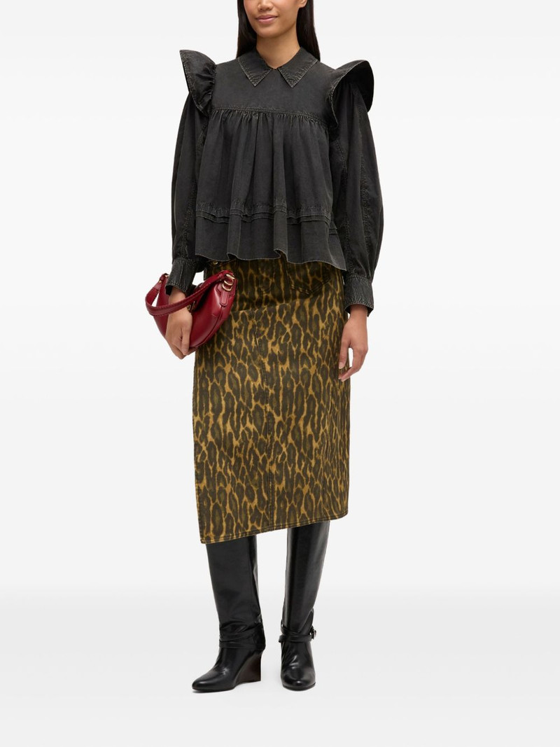 GANNI ruffled collared blouse outlook