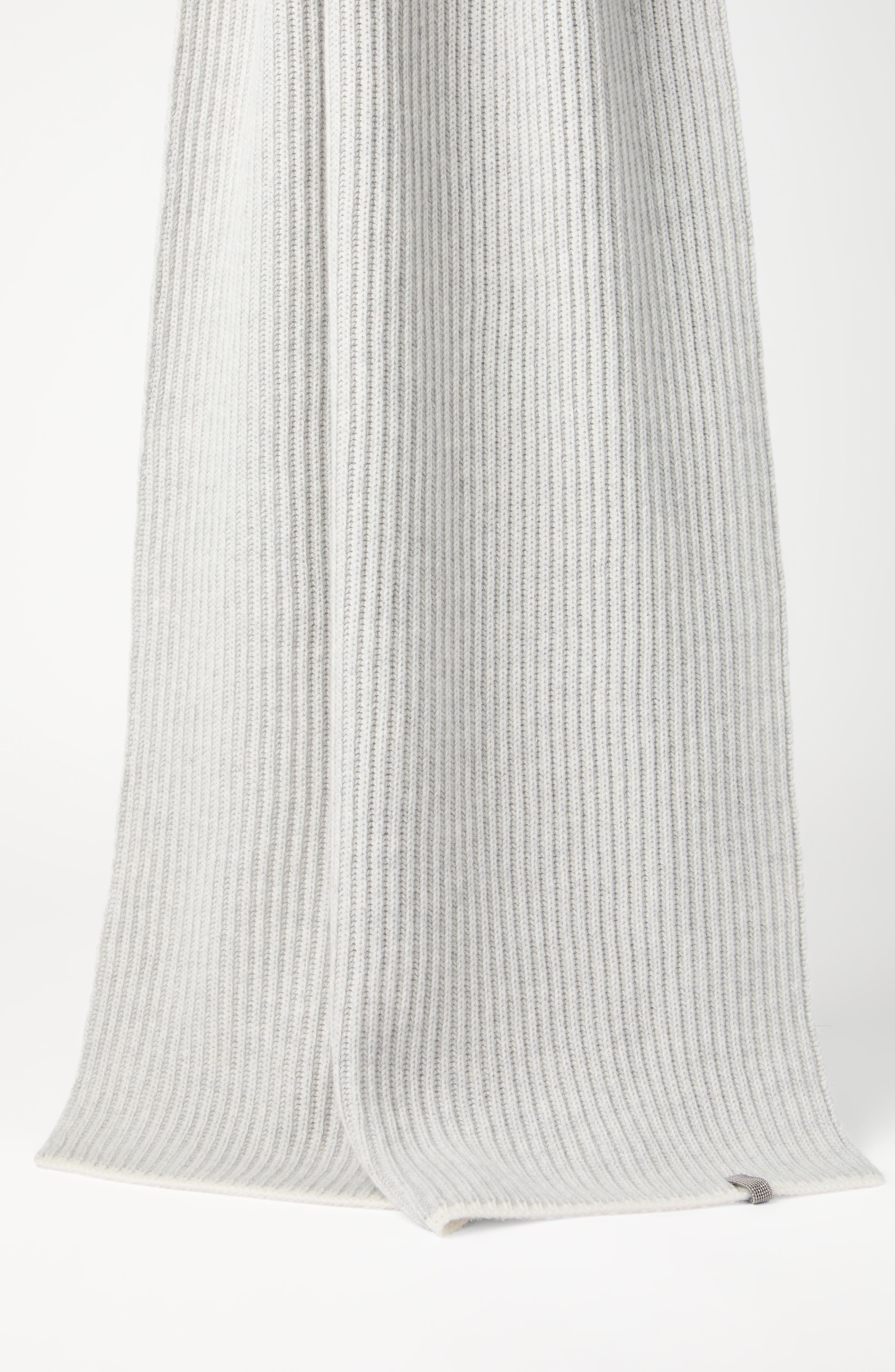 Brunello Cucinelli Knit scarf in Light Grey at Nordstrom - 2