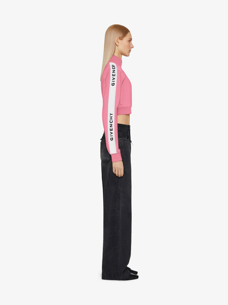 SLIM-FIT CROPPED JOGGER JACKET IN JERSEY WITH GIVENCHY BANDS 3