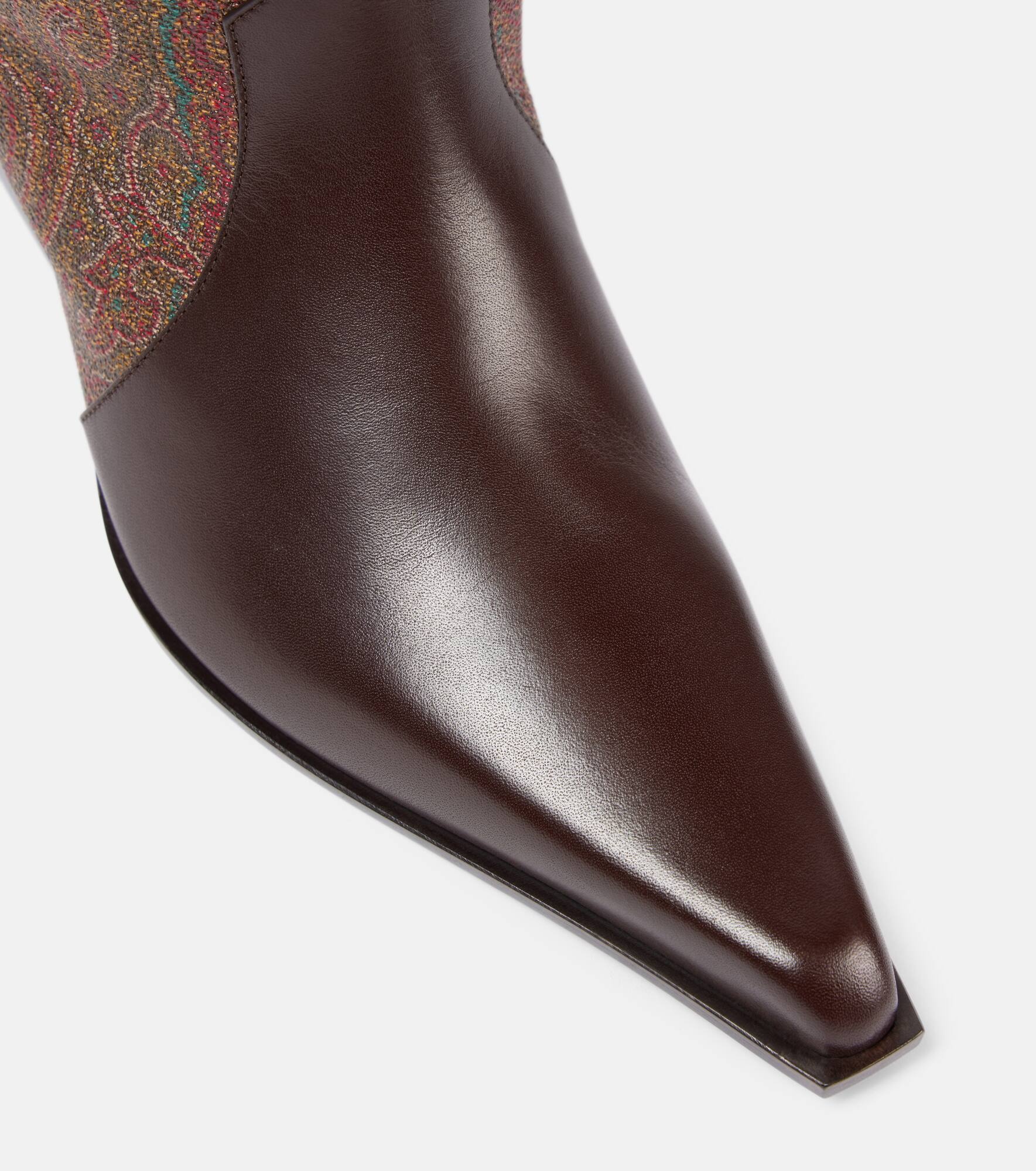 Paisley jacquard knee-high boots - 5