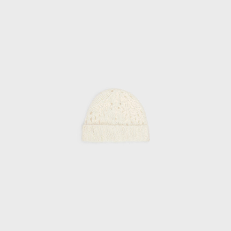 CELINE fair isle beanie in alpaca wool pointelle outlook