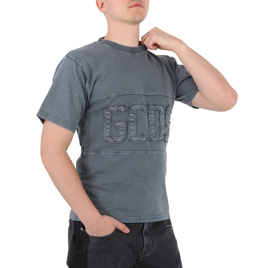 GCDS Men's Overdyed GCDS Logo Band Cotton T-Shirt - 4