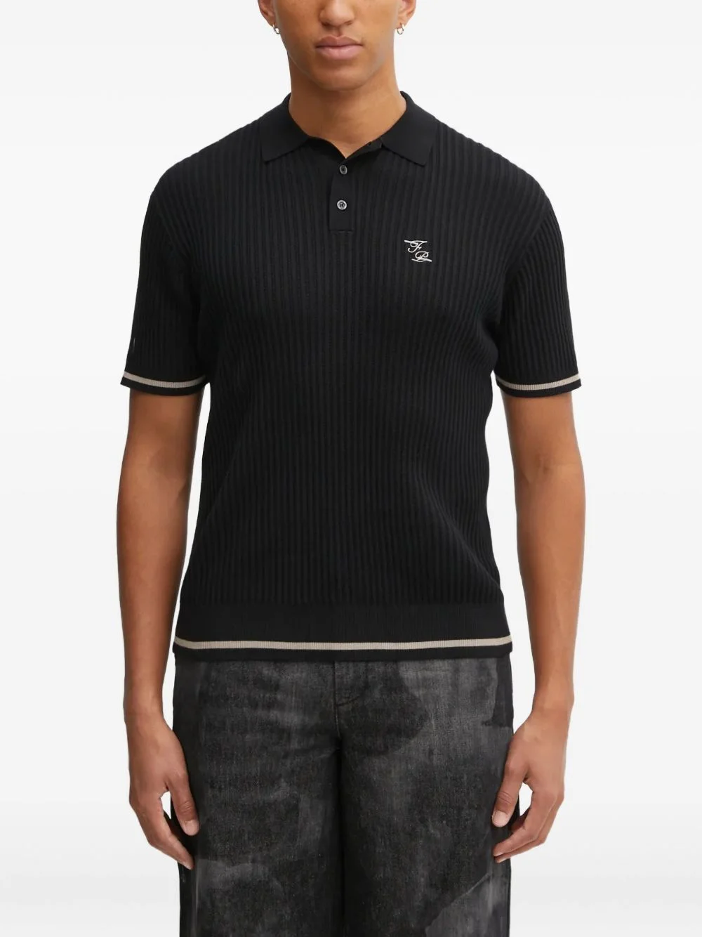 embroidered-logo polo shirt - 1