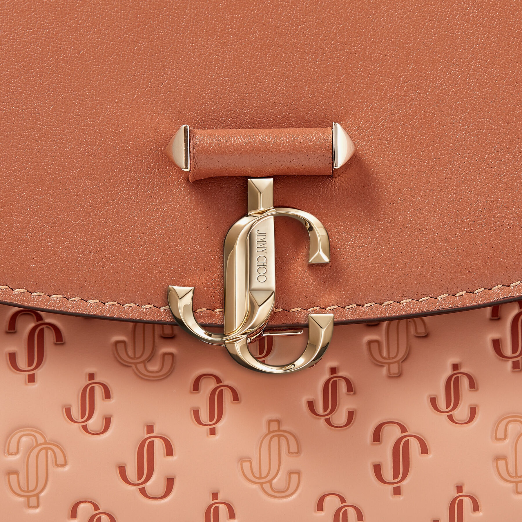 JC Envelope Pouch
Caramel JC Monogrammed Leather Pouch with Light Gold JC Monogram - 5