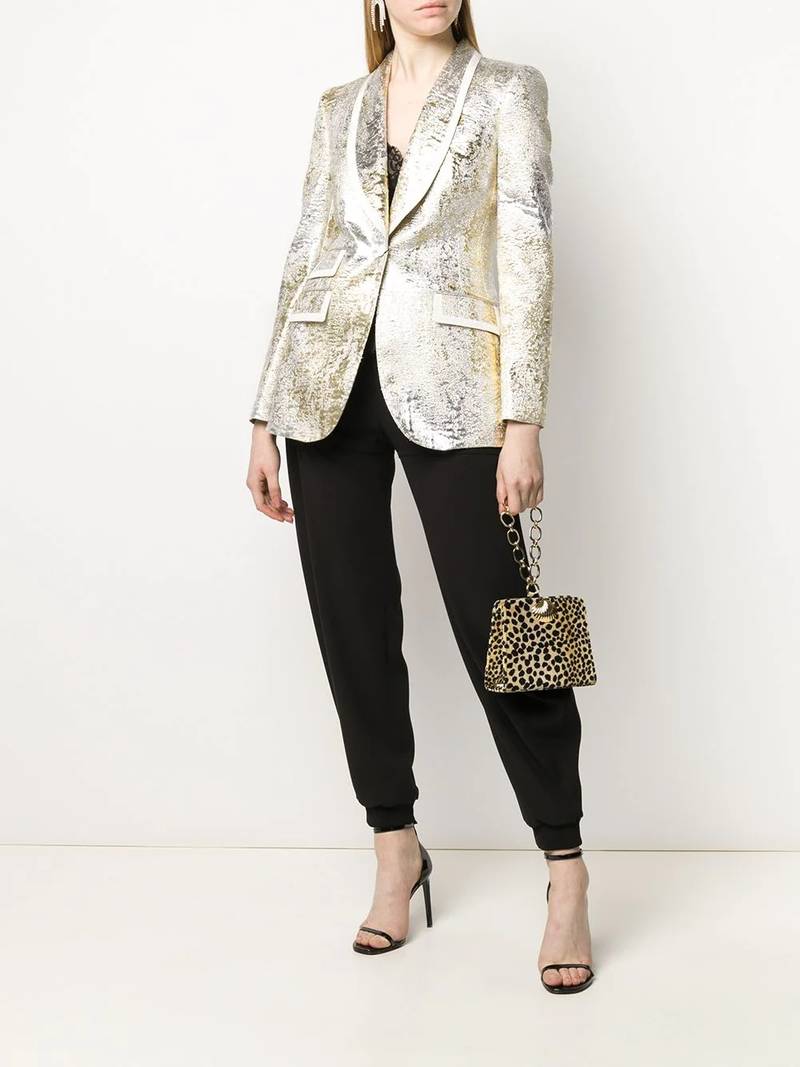 Dolce & Gabbana metallic textured blazer outlook