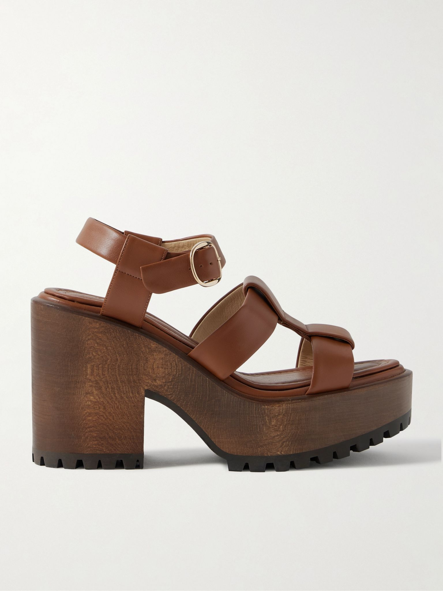 Hera leather platform sandals Tan - 1