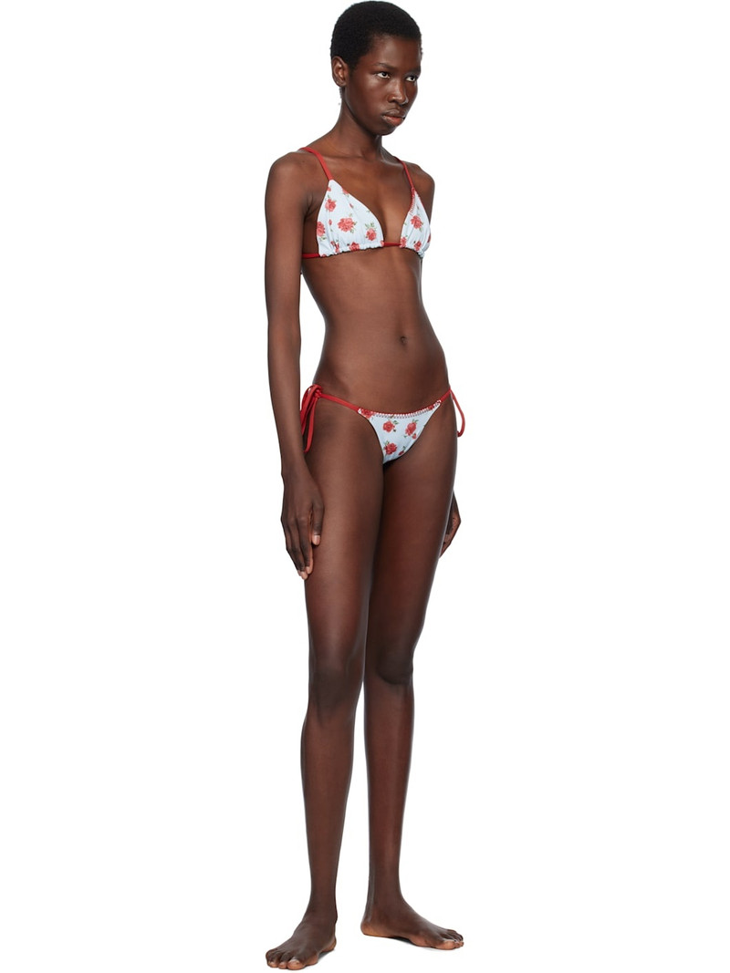 Frankies Bikinis Blue & Red Lumia Floral Triangle Bikini Top outlook