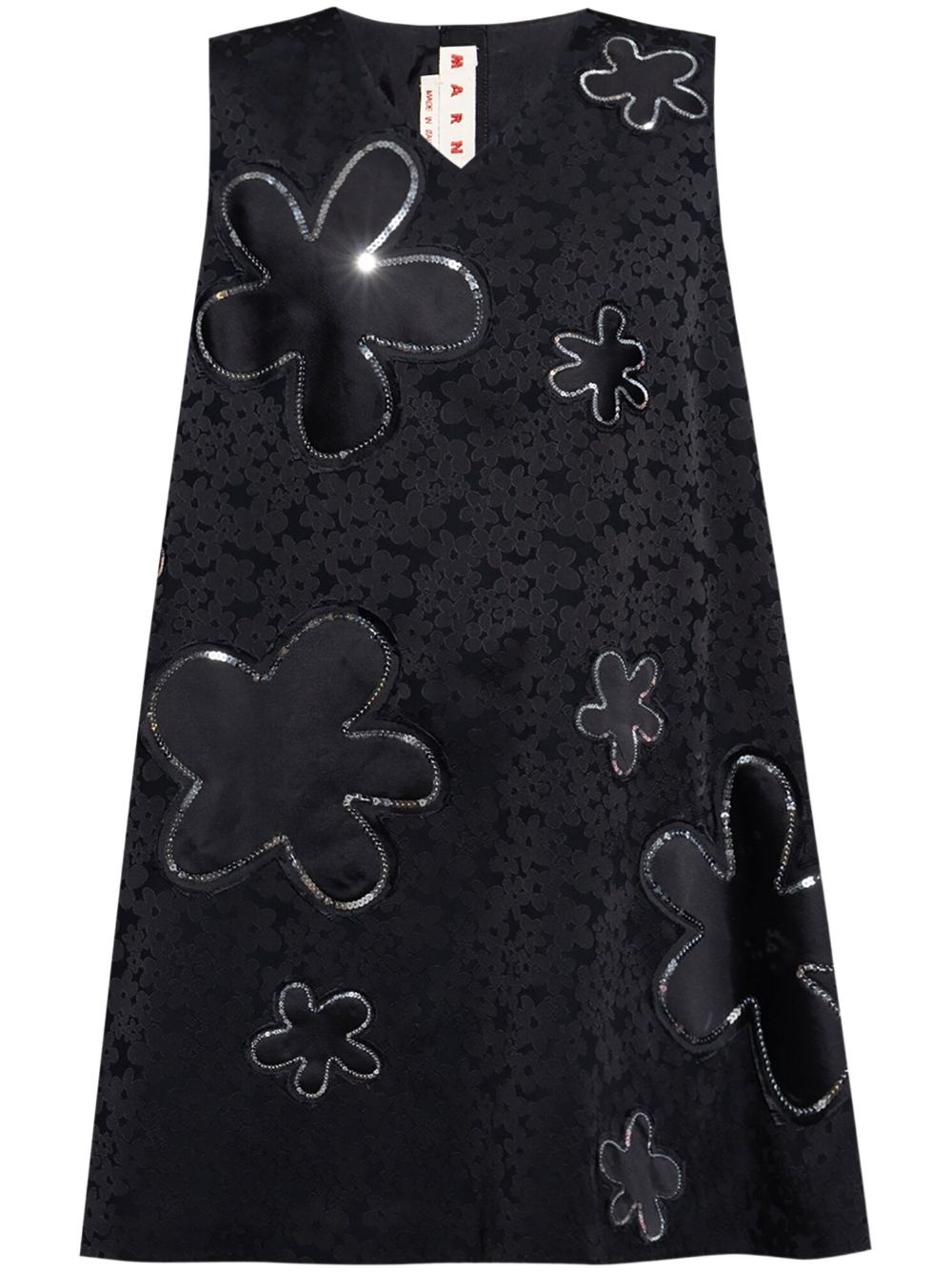 floral-jacquard mini dress - 1