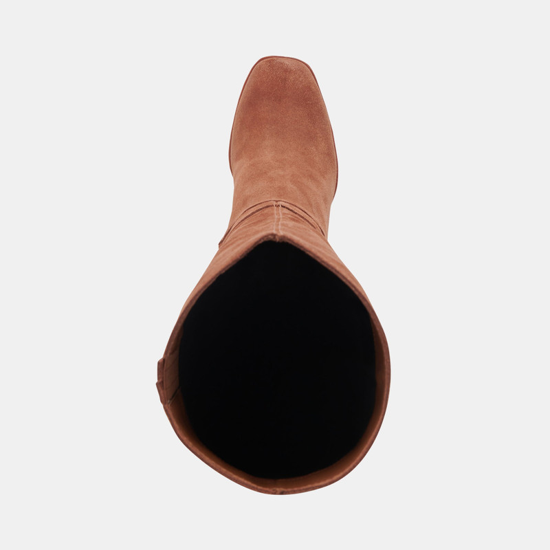 FYNN WIDE CALF BOOTS DK BROWN SUEDE 10
