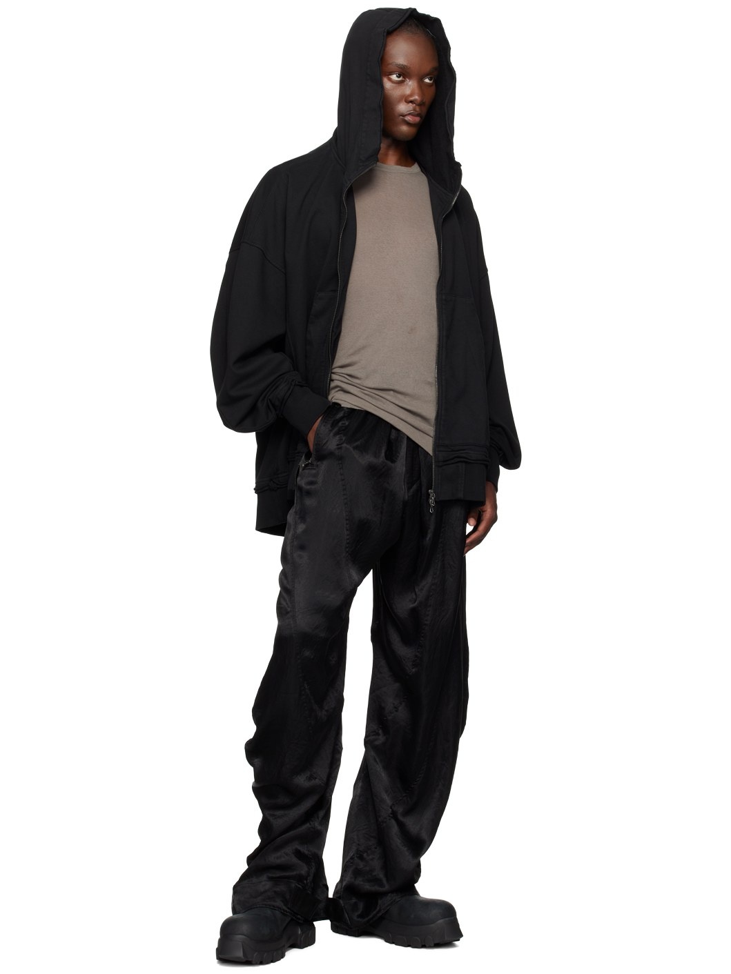 Black Garment-Washed Hoodie - 4