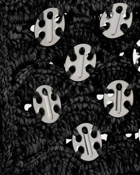 1969 Nano Chainmail Embellished Raffia Shoulder Bag - 3