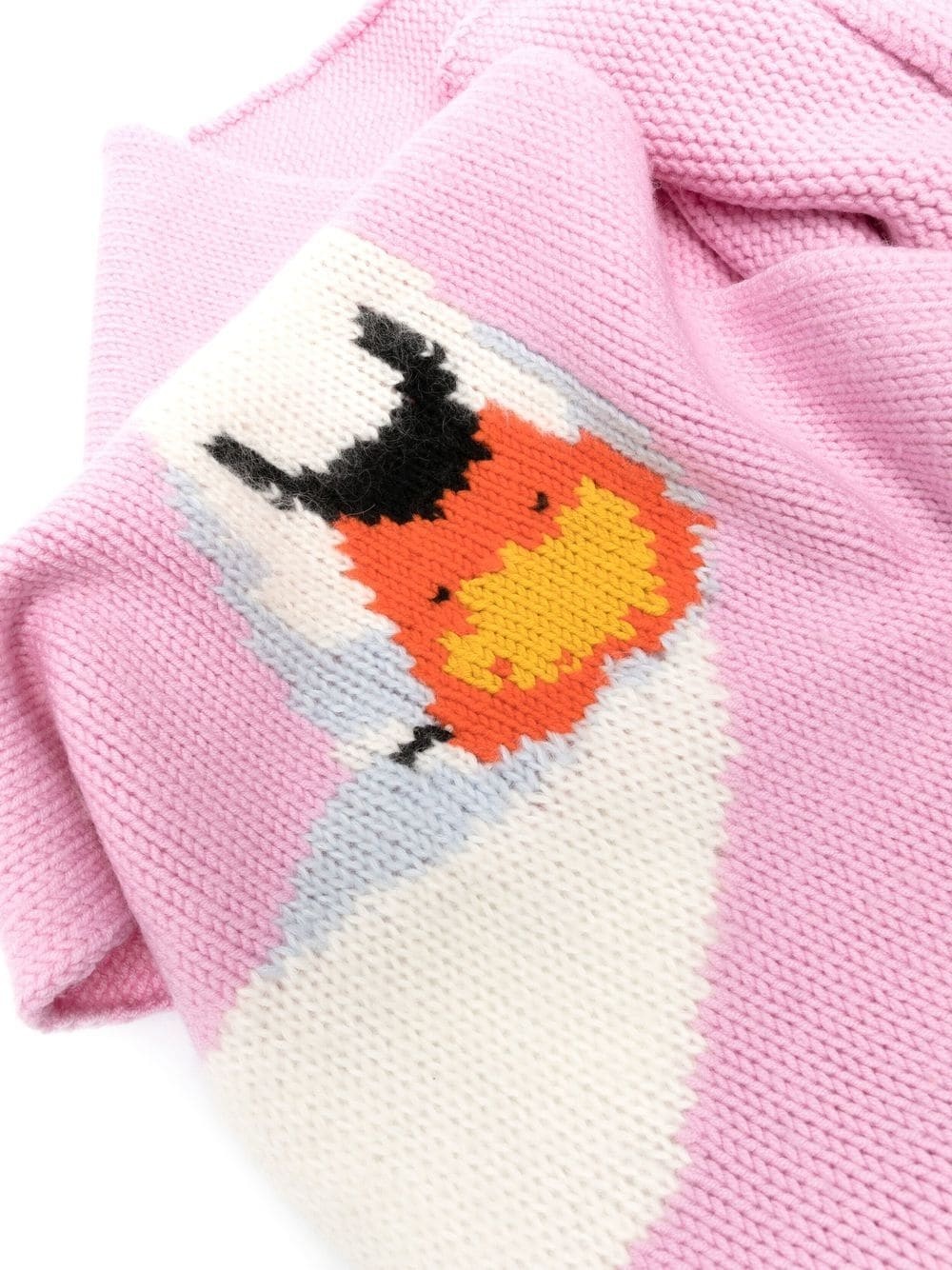 intarsia-knit swan scarf - 3