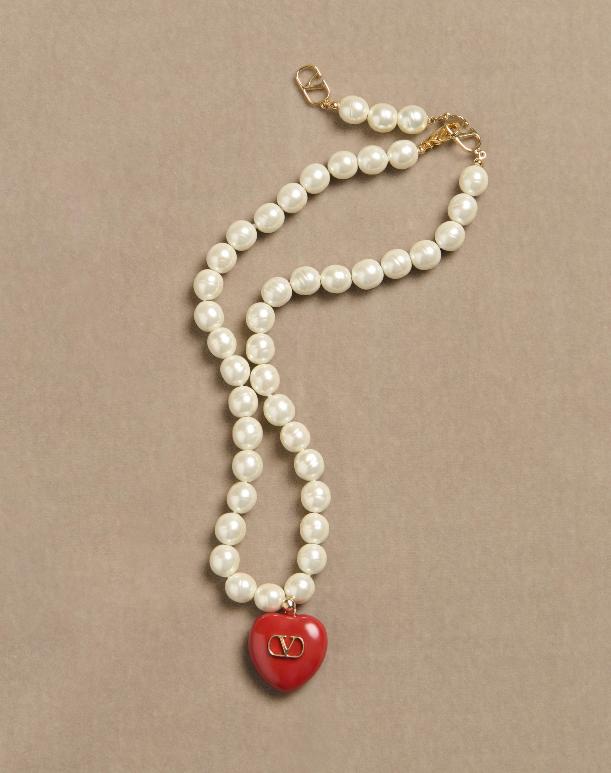 COEUR ROYAL NECKLACE IN METAL, ENAMEL AND BEADS - 4