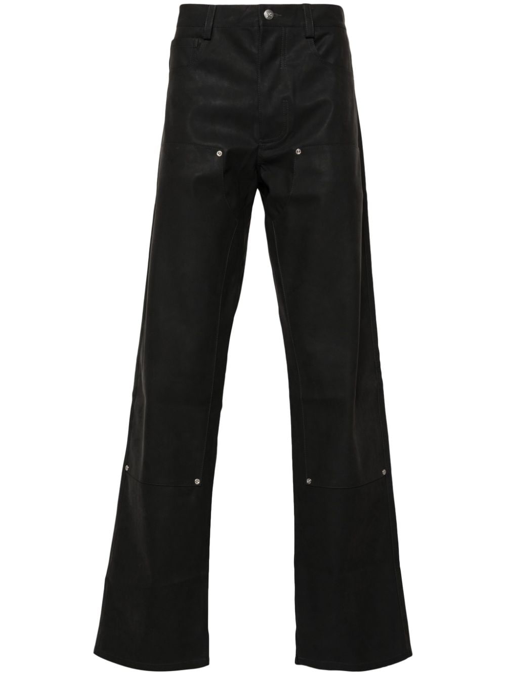 faux-leather straight-leg trousers - 1