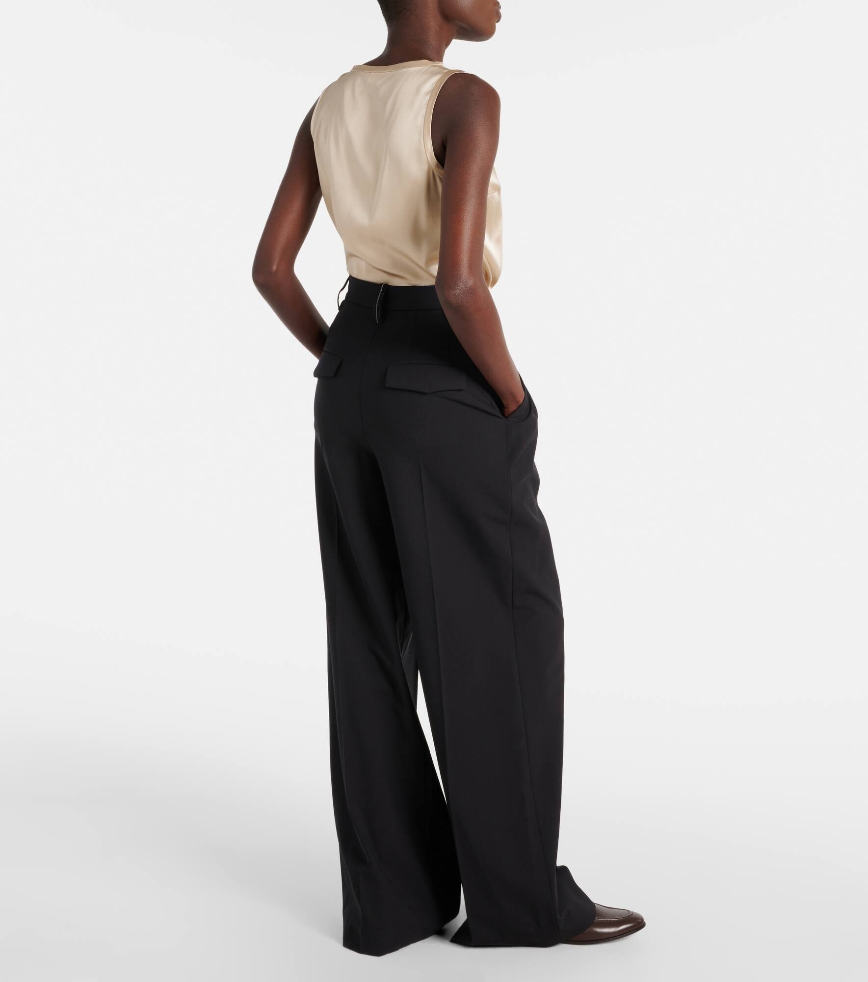 Wool-blend wide-leg pants - 3