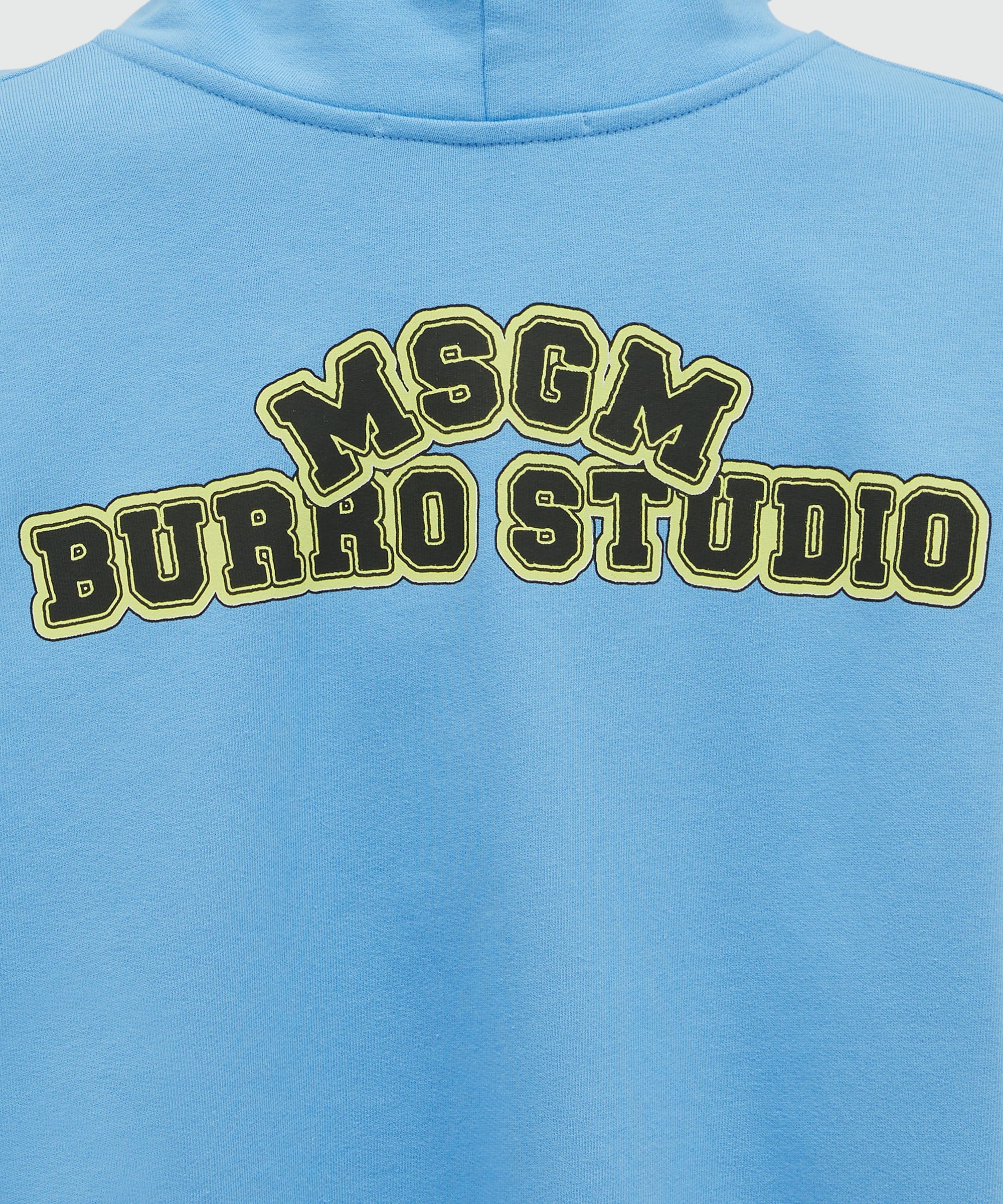 Organic cotton "Fantastic Green Burro Studio" light blue hooded-sweatshirt - 5
