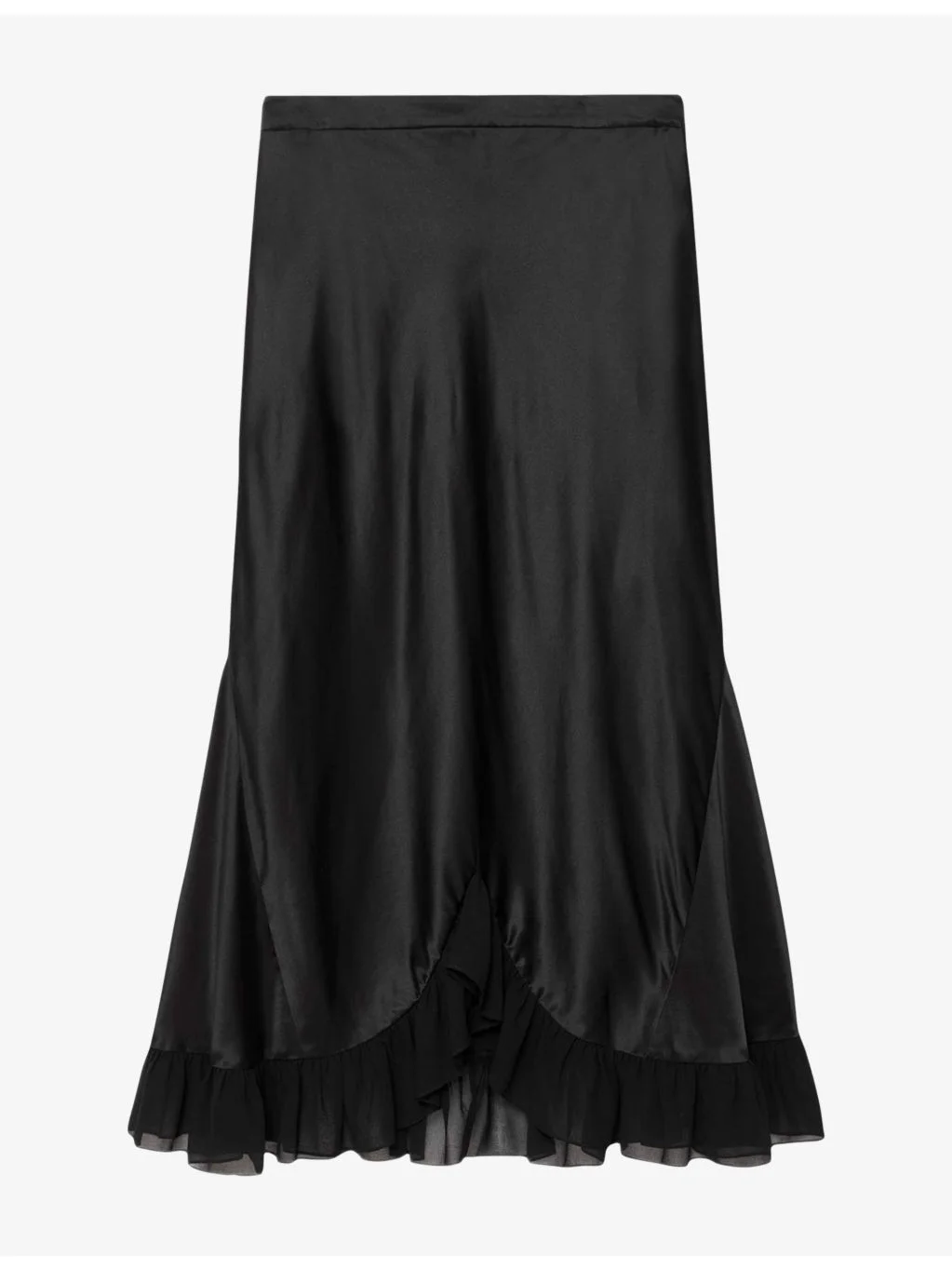 Irma Ruffled-Trim Silk-Blend Midi Skirt - 1