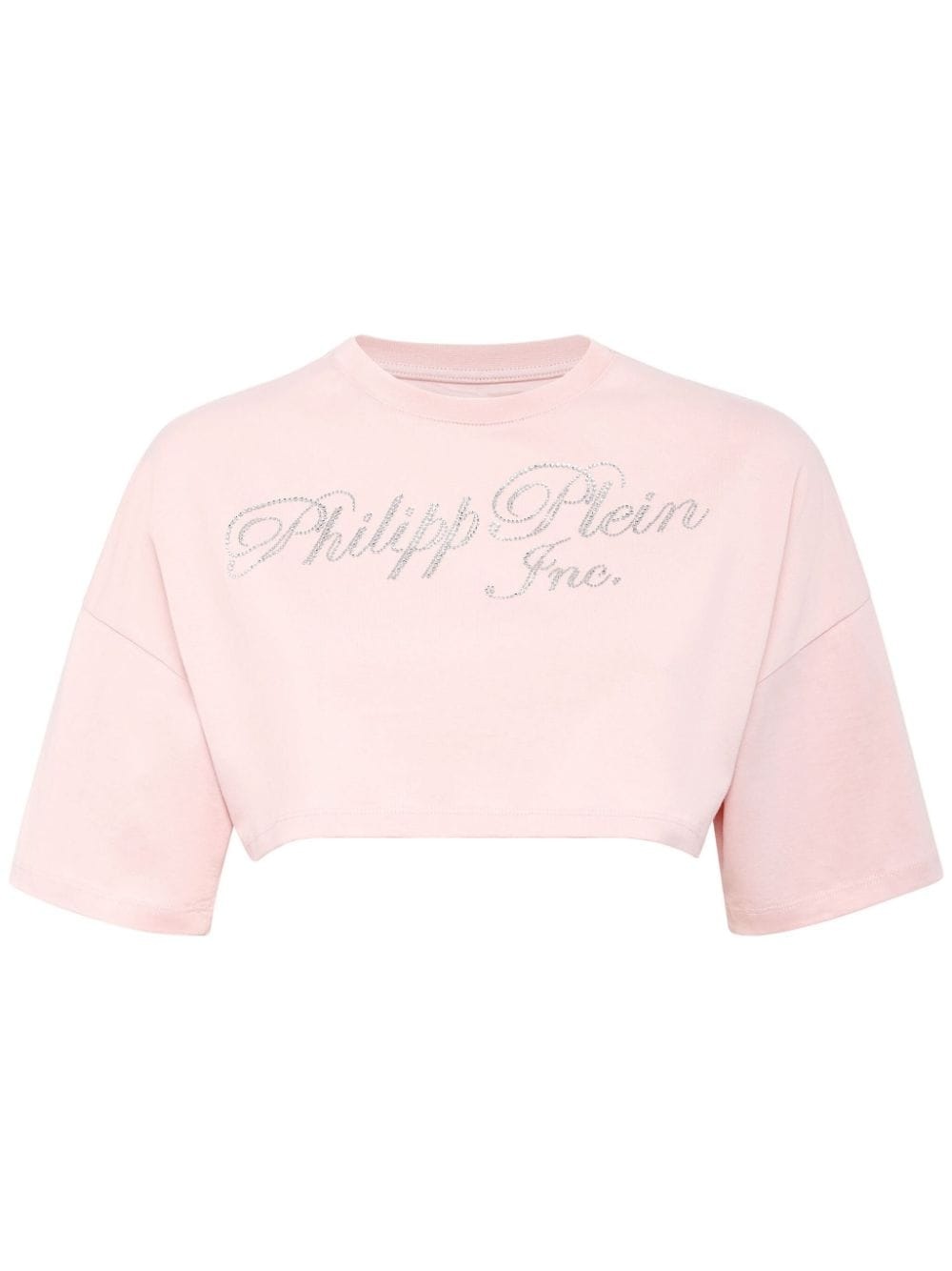 logo-embellished cropped T-shirt - 1