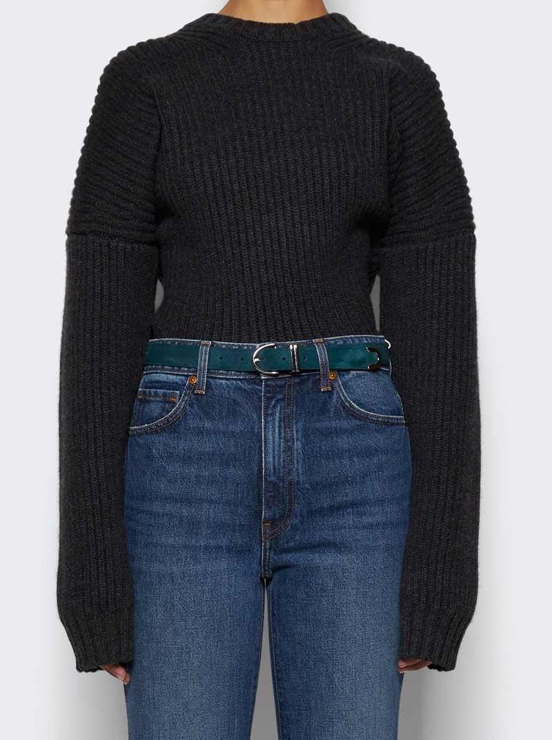 KHAITE Bambi Belt English Green Suede outlook