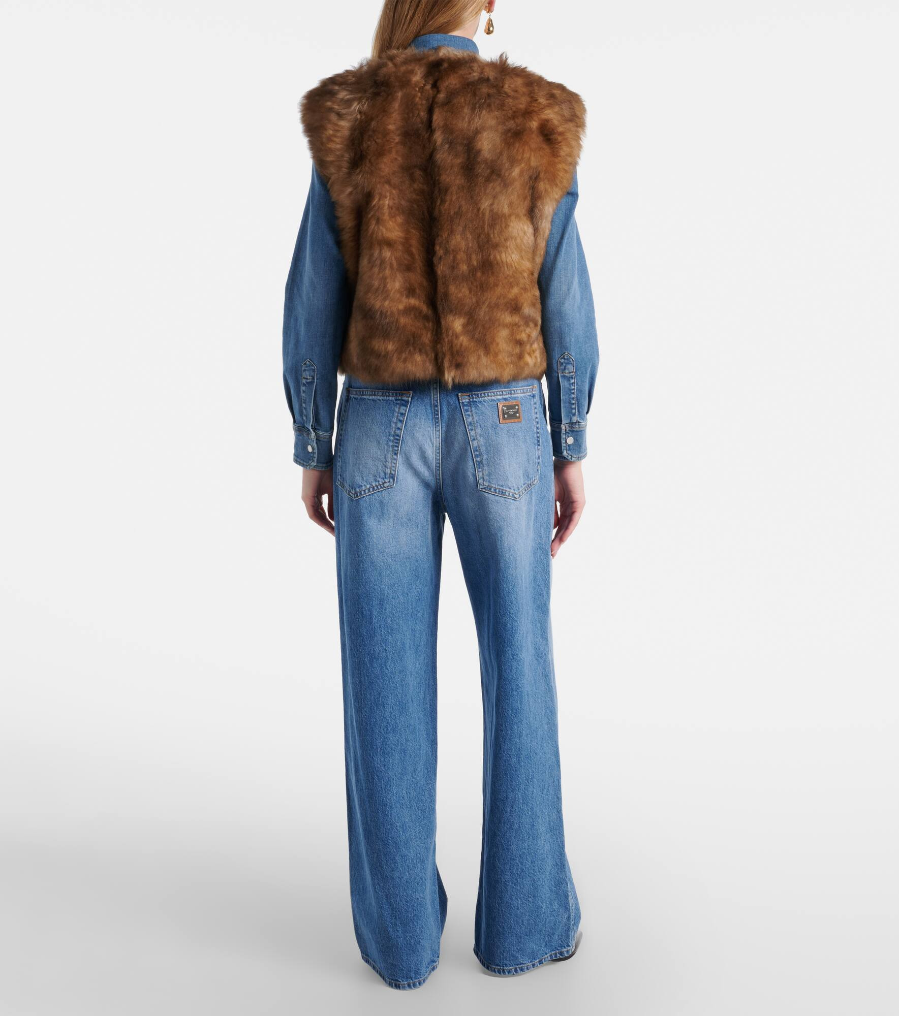 Cropped shearling vest - 3