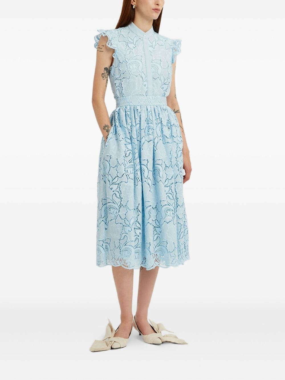 floral-lace sleeveless top - 3