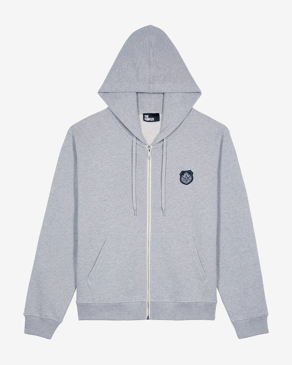 GREY BLAZON HOODIE - 1