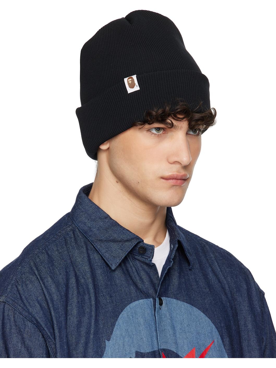 Black Logo Knit Beanie - 2