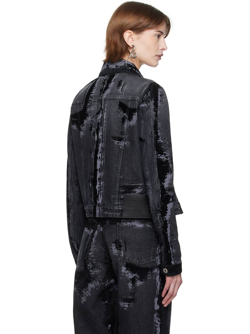 Black 'The Flocked' Denim Jacket - 3
