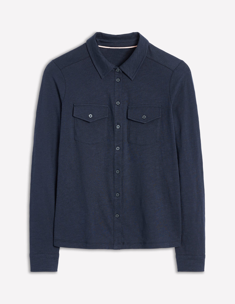 Amy Jersey Shirt-Navy 1