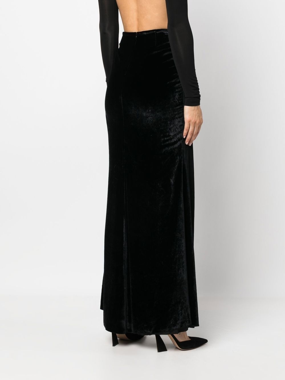 slit-detail ankle-length skirt - 4