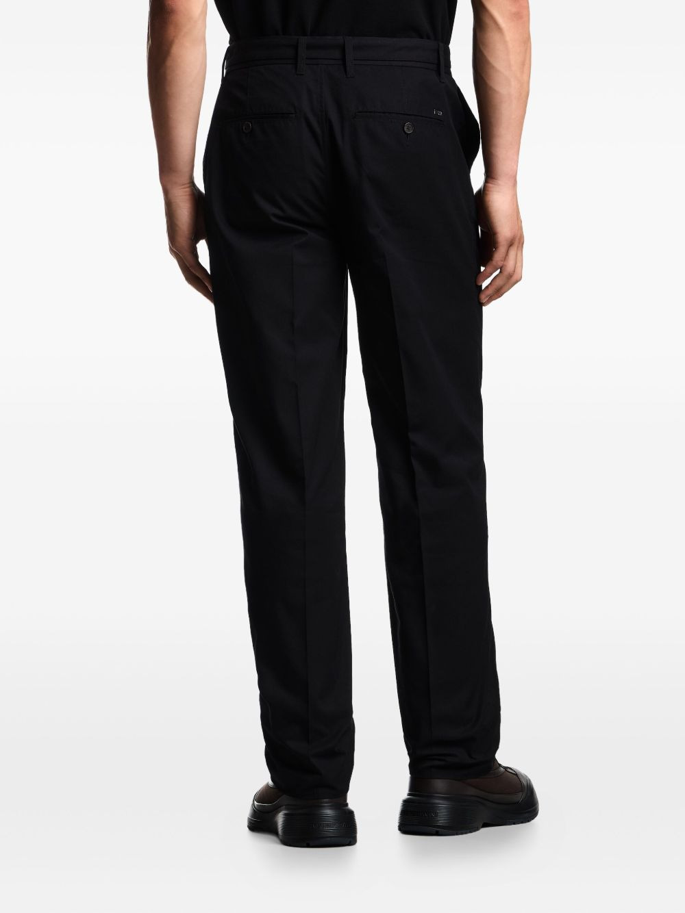 belted flat-front trousers - 4