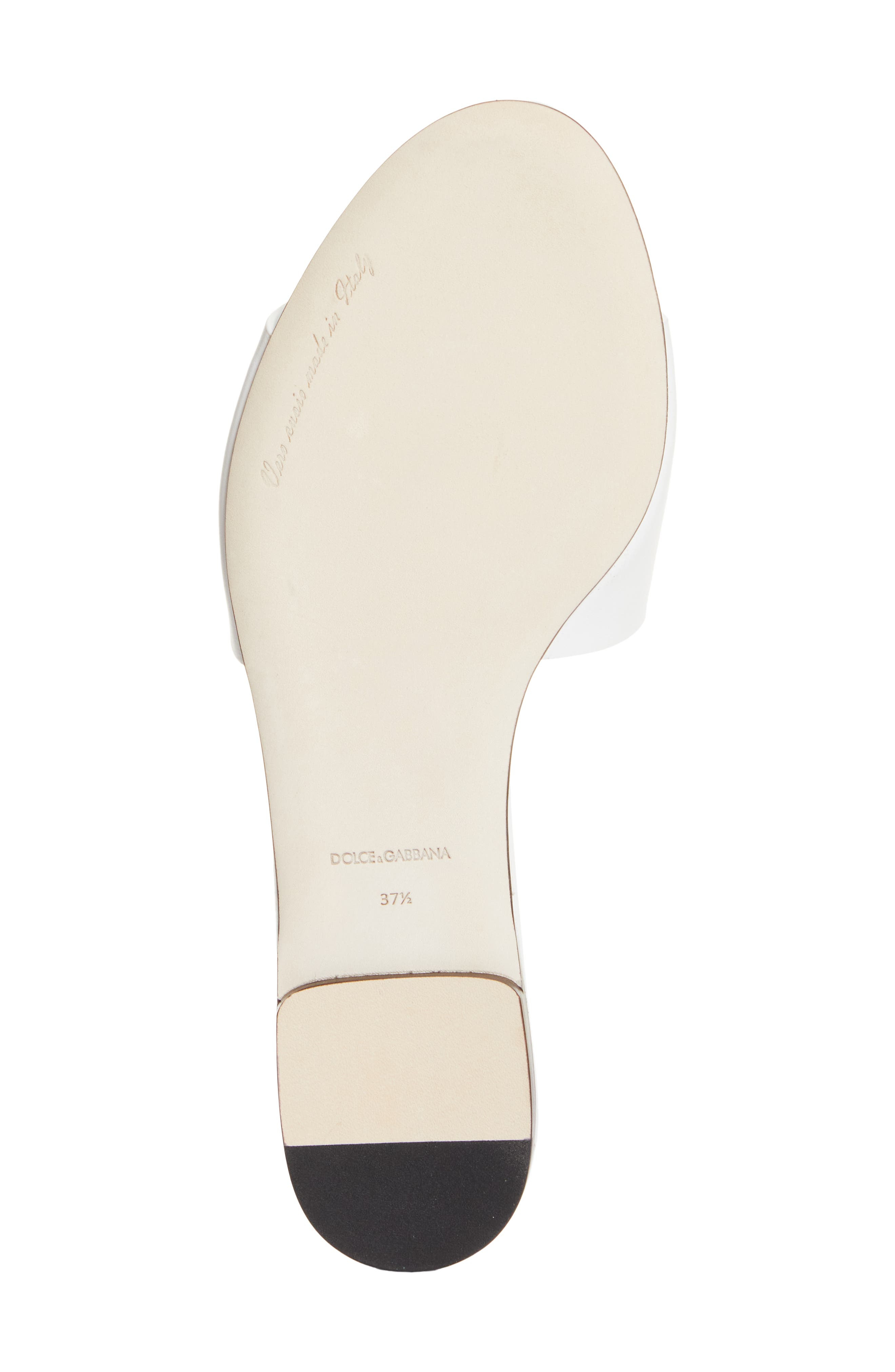 Dolce&Gabbana Bianca Interlock Slide Sandal in White at Nordstrom - 6