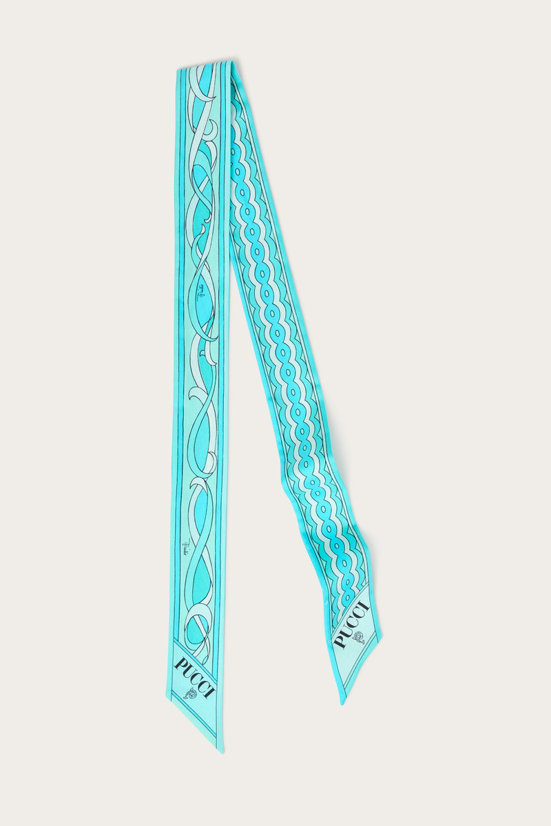 GIRANDOLE AND PAPIRO PRINT SILK TWILL SCARF 1