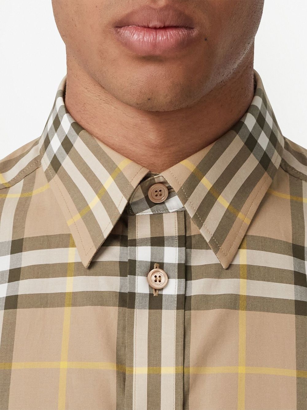 check-pattern cotton shirt - 5