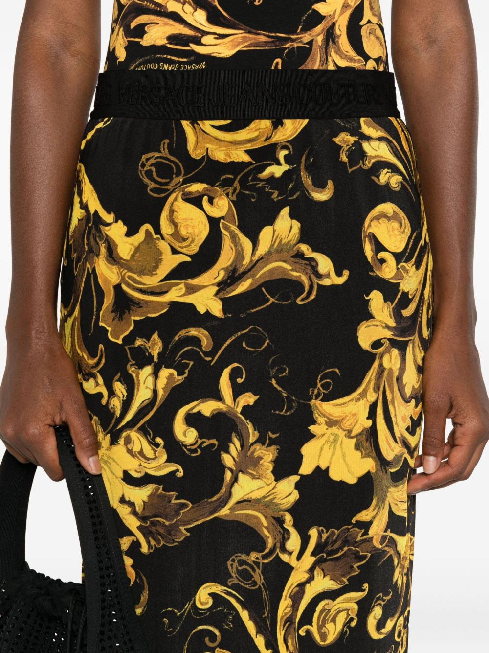 baroque-print midi skirt - 5