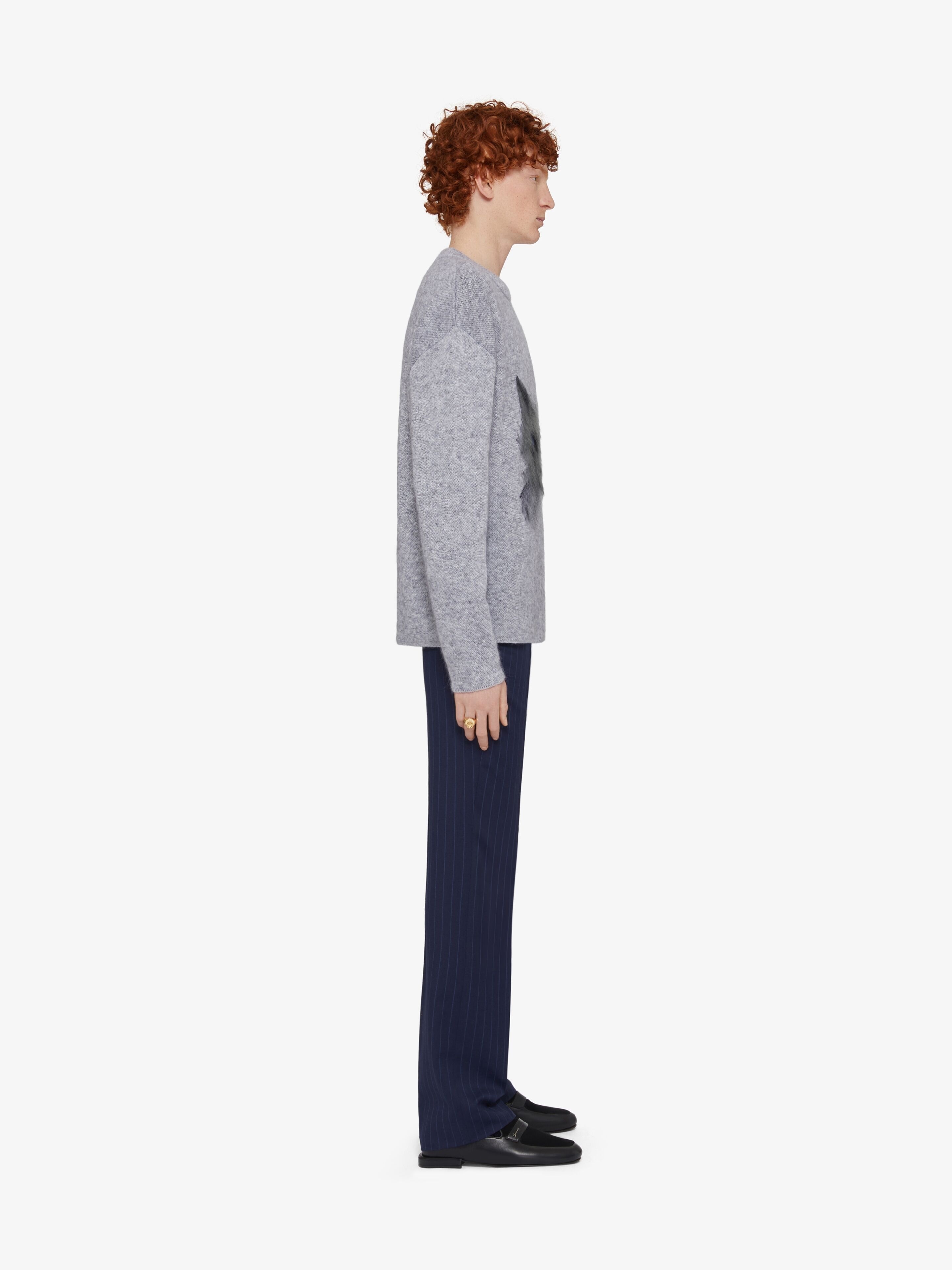 SWEATER IN WOOL AND MOHAIR WITH CAT JACQUARD - 3